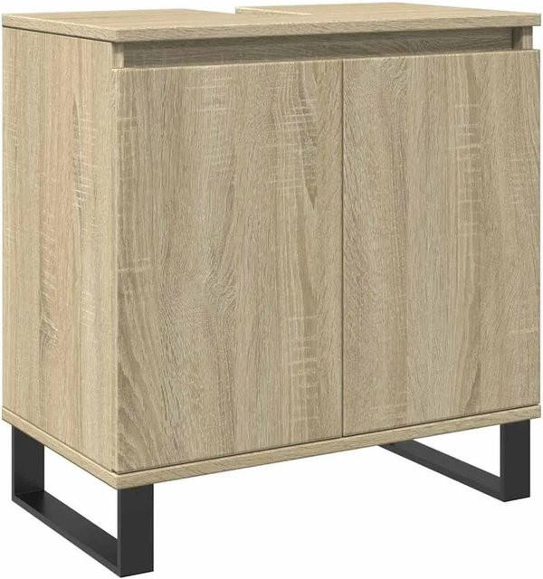 vidaXL Badschrank Sonoma-Eiche in Beige mit Scharniertüren im industriellen Stil, B/T/H: 58 x 33 x 60 cm - Bild 1