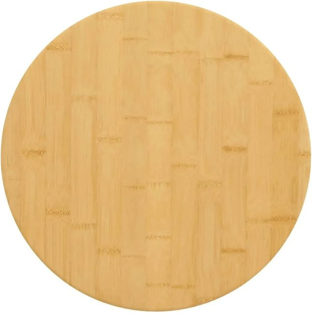 vidaXL Tischplatte rund aus Bambus, beige, lackiert, Durchmesser: 50 cm, Höhe: 1,5 cm - Bild 1
