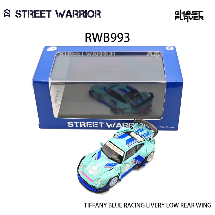 TSM MODEL Street Warrior Porsche 911 RWB 993 Hellblau, Diecast Modellauto, 1:64 - Bild 2