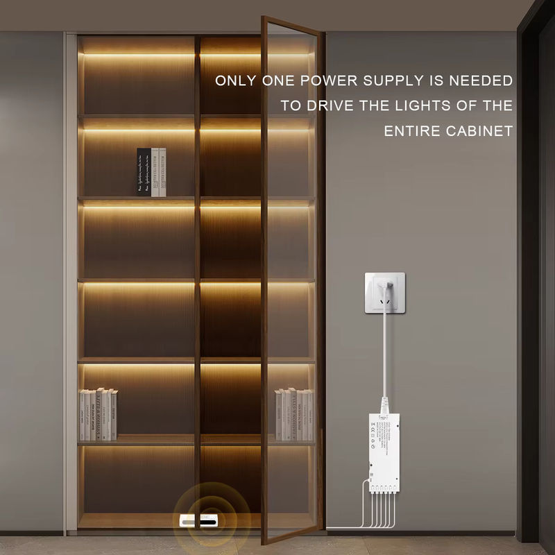 CHNAITEKE COB-LED-Streifen Set mit intelligenter Türsensor-Steuerung in Weiß, 12 V, ideal für Schrankbeleuchtung in Küche und Schlafzimmer - Bild 5