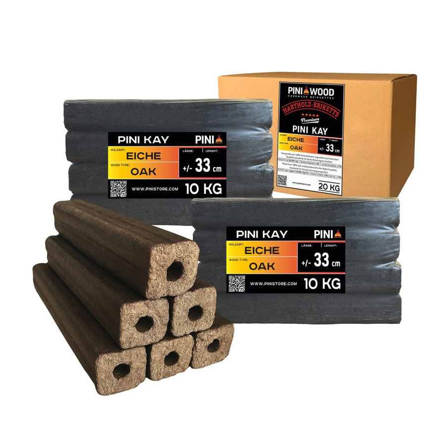 PINI Kay Eichenholzbriketts mit Zugloch, 20 kg - Bild 2