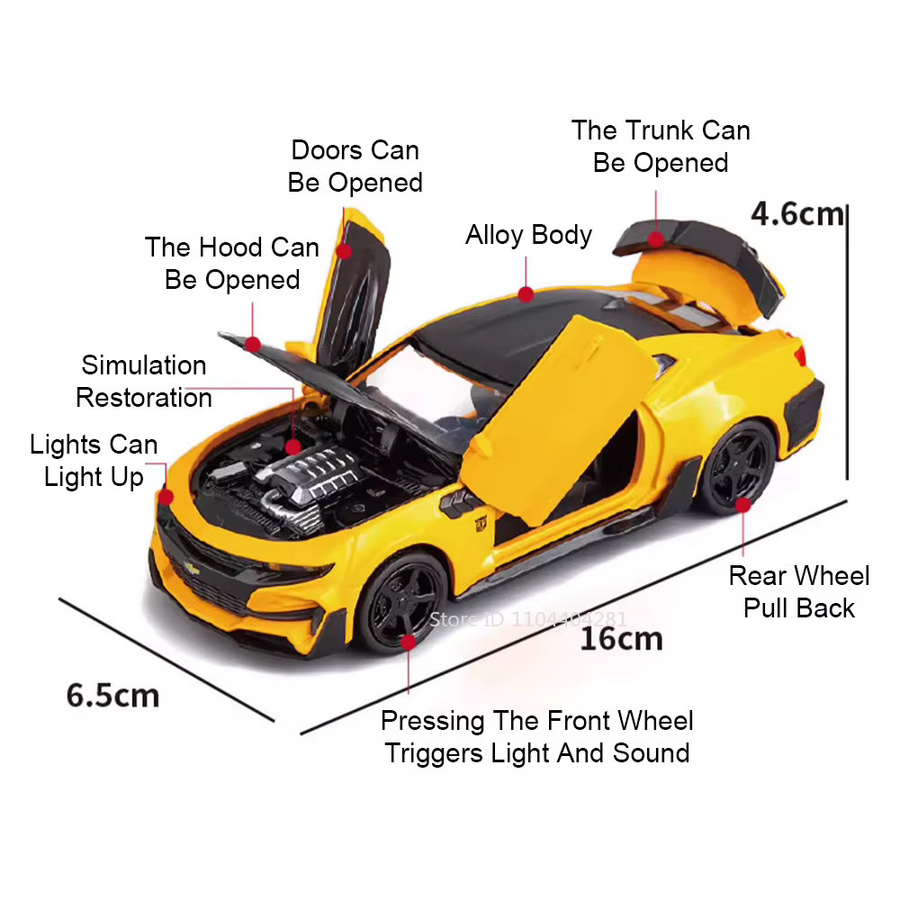 MAKEDA Camaro Diecast Modell, 1:32, Metall, mit Sound und Licht - Bild 4