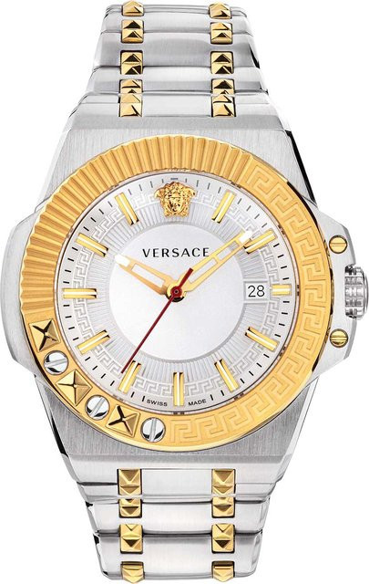 Versace Herrenuhr, Quarz, Edelstahl, Silber, 46 mm, 5 ATM - Bild 1