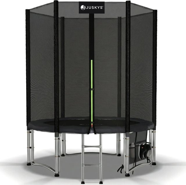 Juskys JumpMaster S Gartentrampolin Schwarz Anthrazit Ø 183 cm - Bild 1