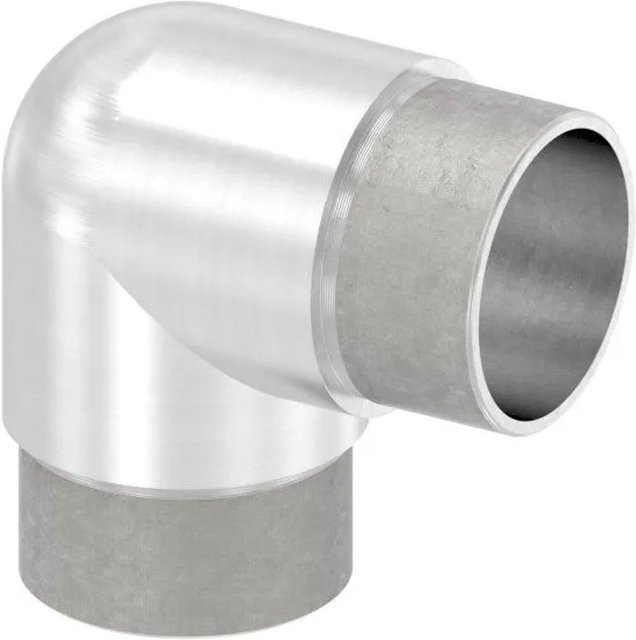 FeNau Rohrbogen V2A aus Edelstahl in Silber für Rohr Ø 42,4 x 2,0 mm, 90 Grad Eng zum Stecken - Bild 1