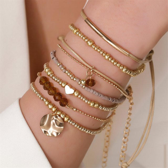 RINHOO FRIENDSHIP Armbänder, Perle, Gold, Damen - Bild 1