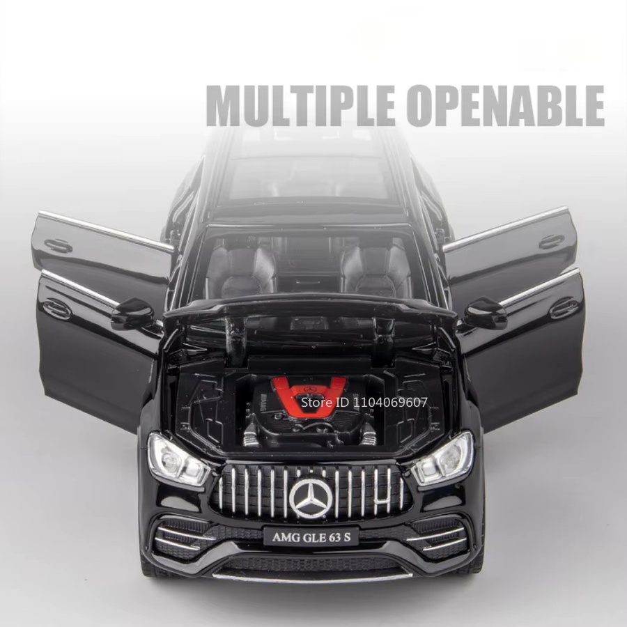MAKEDA GLE 63S Automodell, Maßstab 1:32, Metall, mit Licht und Sound, Weiß - Bild 5