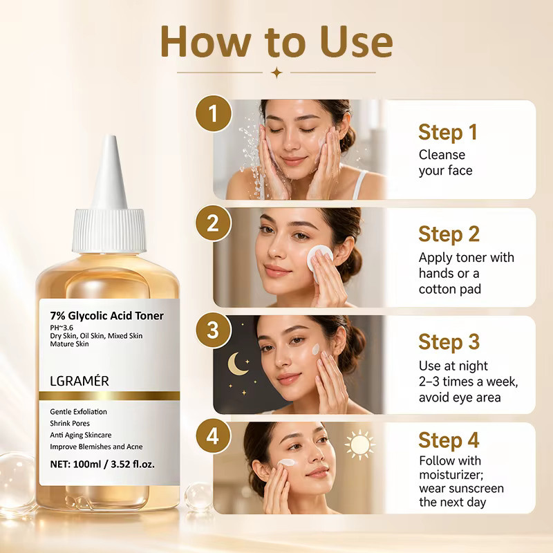 LGRAMER Exfolierendes Gesichtstonikum mit 7% Glykolsäure, 100 ml, Unisex - Bild 3