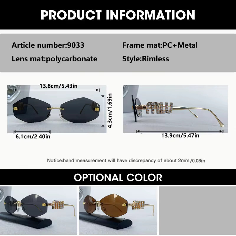 OCYCO Sonnenbrille randlos, hexagonal, Metall, Unisex - Bild 2