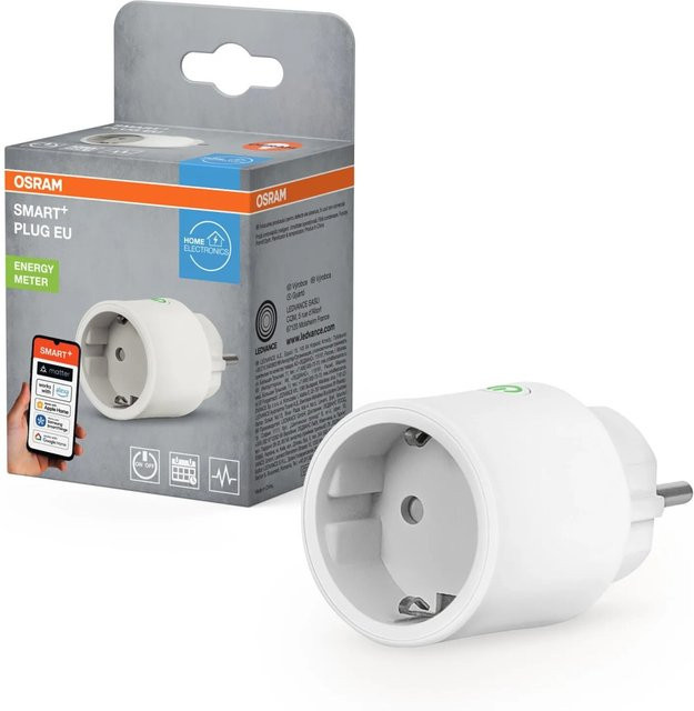 Osram LEDVANCE SMART+ WiFi Matter Steckdose im 2er-Set, Weiß, B/T/H: 8,24 x 4,8 x 8,24 cm - Bild 1