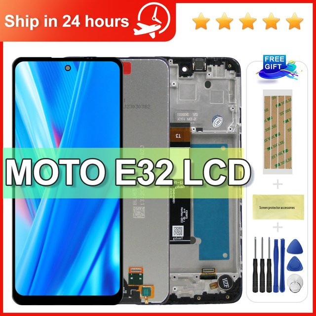 Motorola Moto E32 LCD Display Touchscreen Digitalisierer Baugruppe mit Rahmen in Schwarz - Bild 1
