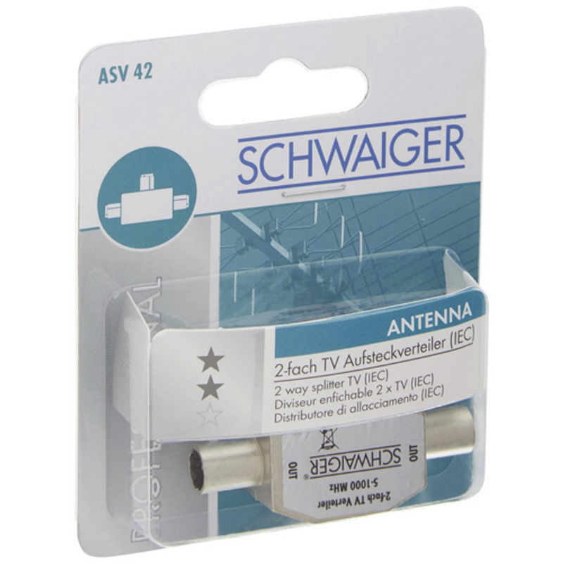 SCHWAIGER ASV42 TV 2-fach Aufsteckverteiler in Silber - Bild 2