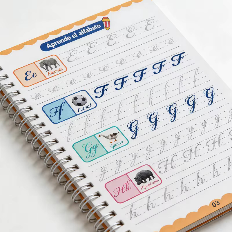 BOHY Spanisches Alphabet-Schreibübungsheft und Kalligrafie-Übungsset für Kinder in Mehrfarbig - Bild 2