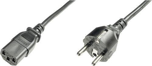 Digitus Netzanschlusskabel mit Schutzkontakt-Stecker und Kaltgeräte-Buchse C13, Schwarz, Länge: 1,20 m - Bild 1