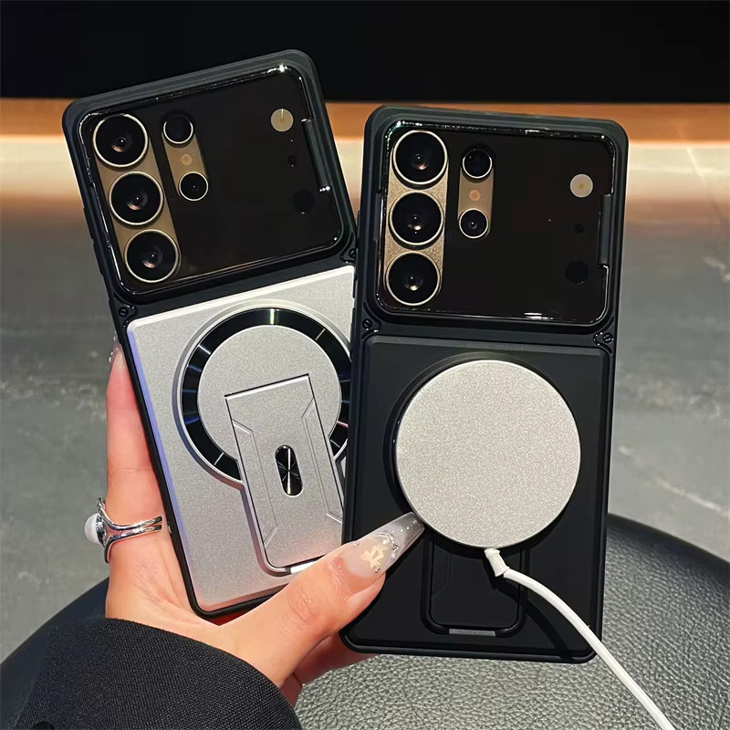 SUNWARD Stoßfeste MagSafe Handyhülle mit magnetischer Kamerahalterung für Samsung Galaxy S26, S25 FE, S24, S23 Ultra, A57, A37, A17, A07, A36 in Schwarz und Rot - Bild 2