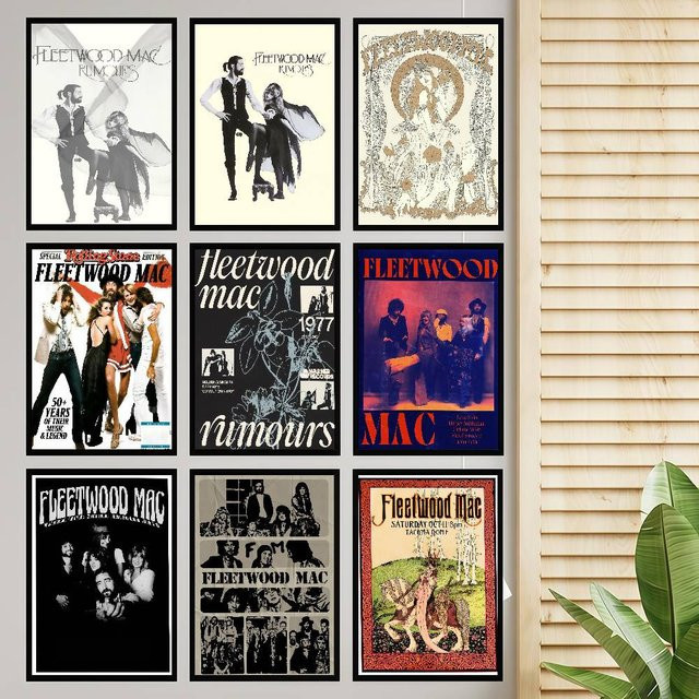 F-Fleetwood Rock Band Mac Vintage Poster aus Papier in Mehrfarbig, Rechteckig, Breite: 15,0 cm, Höhe: 10,0 cm - Bild 1