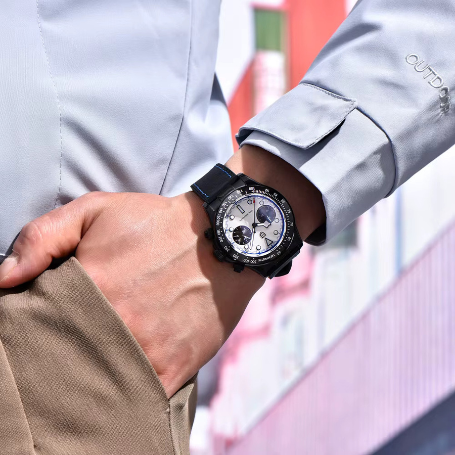 Pagani Design Chronograph, Quarz, Edelstahl, Schwarz, Herren - Bild 4