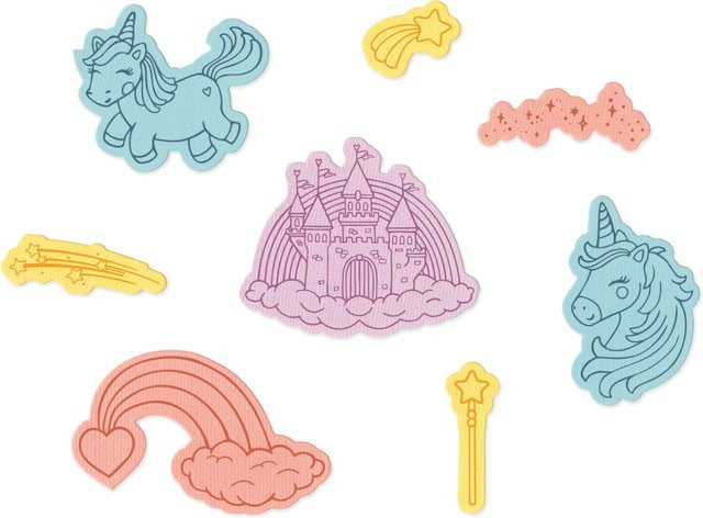 Sizzix Clear Stamps Framelits Unicorns & Rainbows Set mit 8 transparenten Motiven - Bild 1