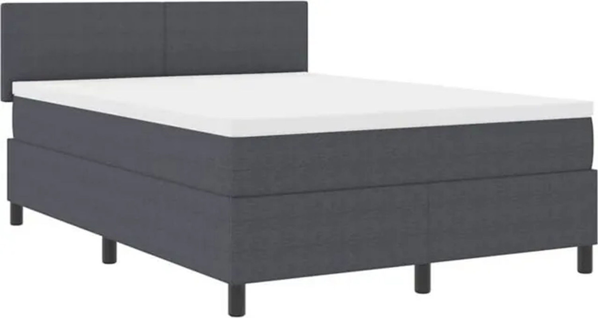 vidaXL Boxspringbett in Anthrazit und Weiß mit Cordstoff, B/T/H: 200 x 160 x 88 cm - Bild 1