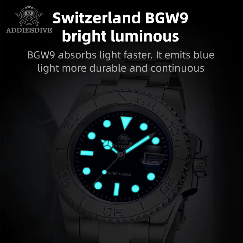 ADDIESDIVE Armbanduhr, Quarz, Edelstahl, Keramik, Blau, Herren - Bild 3