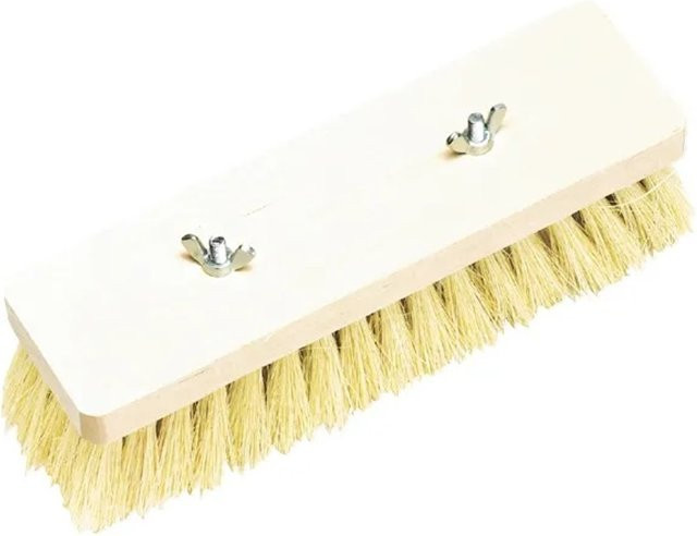 LUX-TOOLS Teerschrubberbesen mit Schaber aus Naturfasern und Holz in Multicolour - Bild 1