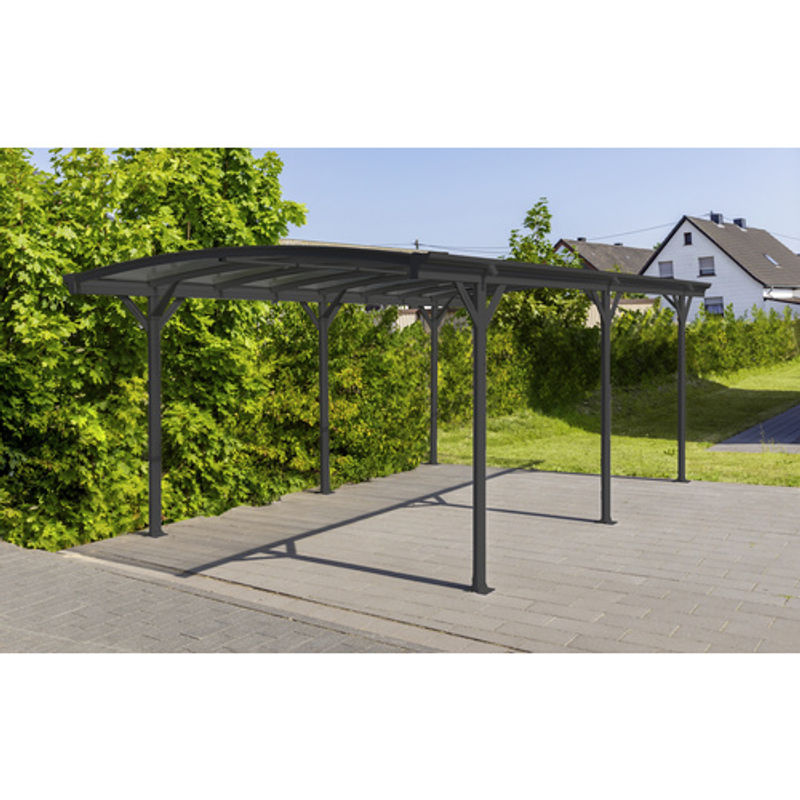 Westmann Aluminium Rundbogen-Carport Stockholm mit Runddach aus Doppelstegplatten, B/T: 576 x 300 cm, Höhe: 220 cm, anthrazit - Bild 5