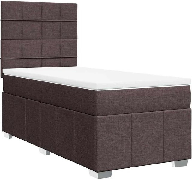 vidaXL Boxspringbett mit Matratze Hybrid-Design in Dunkelbraun und Weiß, B/T/H: 90 x 200 x 150,5 cm - Bild 1