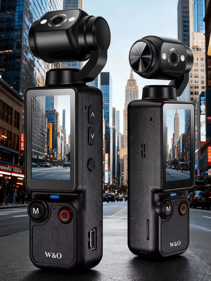 W&O Kompaktkamera in Weiß mit 4K HD Videoaufnahme, 1,9-Zoll-Bildschirm, 180 Grad drehbarem Objektiv und 2000-mAh-Akku inklusive 32 GB Speicherkarte und USB-C-Anschluss - Bild 5