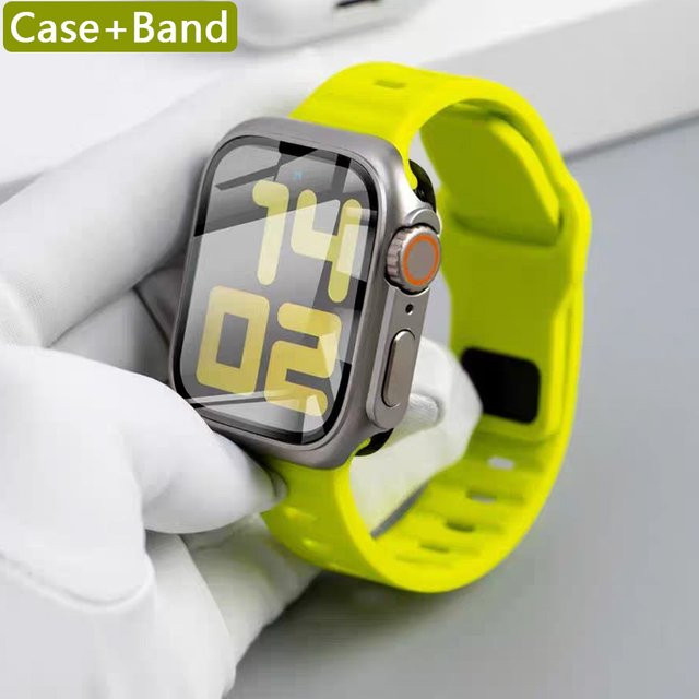 FancyWrist Silikonarmband mit Hülle für Apple Watch, Gelb, Unisex - Bild 1