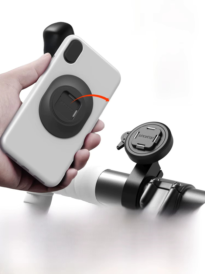 Sincetop Motorrad-Lenker-Telefonhalterung aus Aluminium, universelle Smartphone-Halterung für MTB, Rennrad und Fahrrad, Serie Q, Schwarz - Bild 6