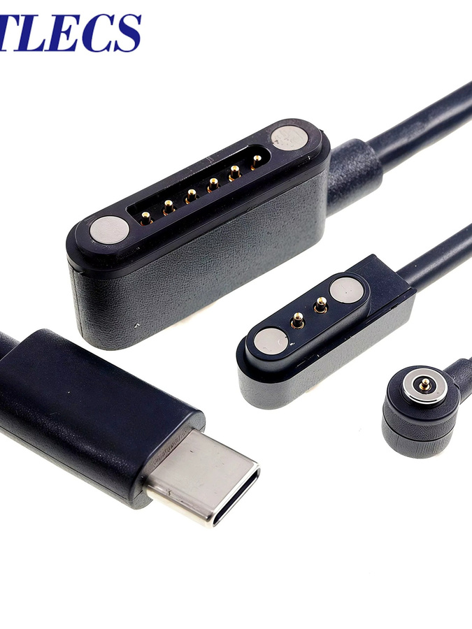 RTLECS Magnetisches Pogo-Pin USB-C-Kabel für Smartwatches in Schwarz zur Strom- und Datenübertragung - Bild 4