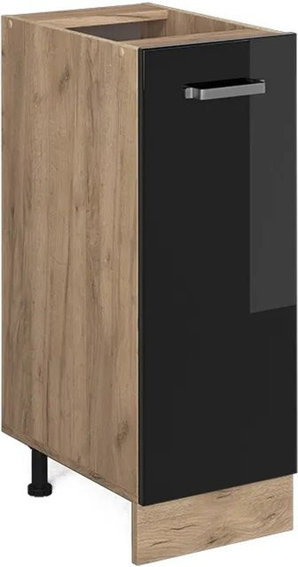 Vicco Apothekerschrank R-Line Schwarz Hochglanz und Goldkraft Eiche ohne Arbeitsplatte - Bild 1