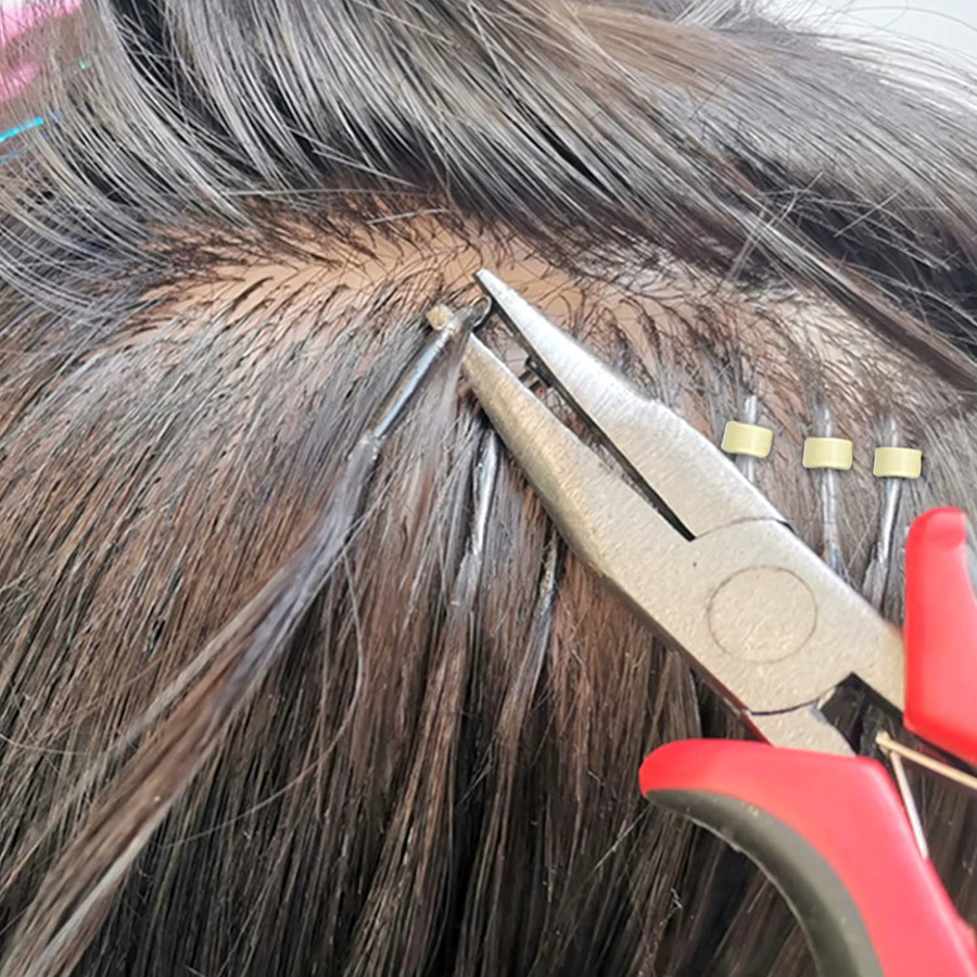 Haarverlängerungswerkzeug-Kit, Perlengerät, Haarzange, Zughaken - Bild 2