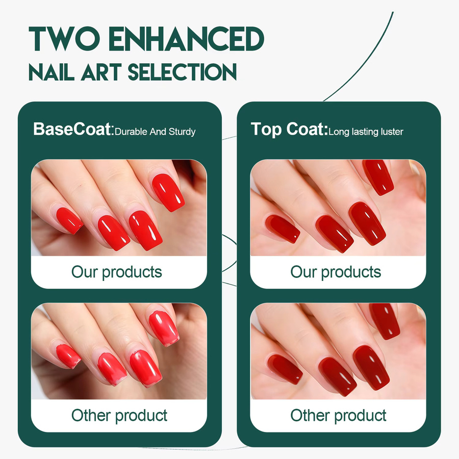 Nailpop Top Base Coat Gel, transparent, glänzend, 2 Stück - Bild 2