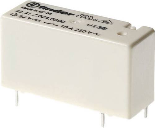 Finder Printrelais 43.41.7.024.5000 in Weiß, 24 V/DC, 10A, 1 Wechsler - Bild 1
