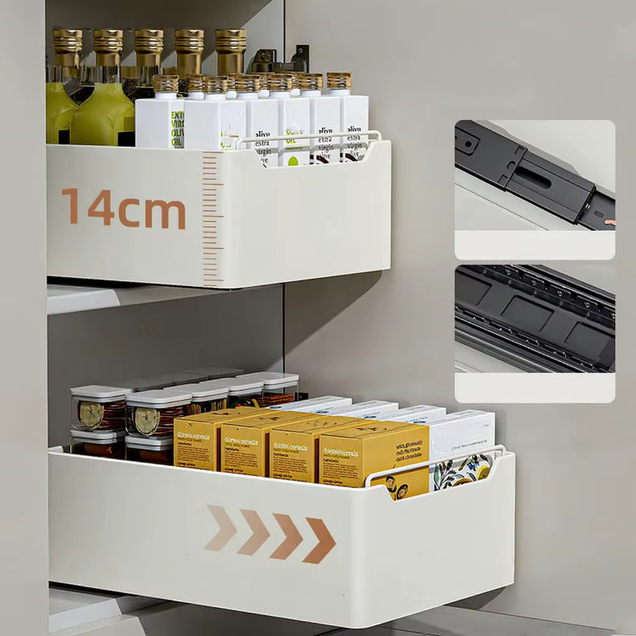 Ausziehbarer Schrankorganizer aus Kohlenstoffstahl von HiMISS für deine Küche und Unterschränke - Bild 1