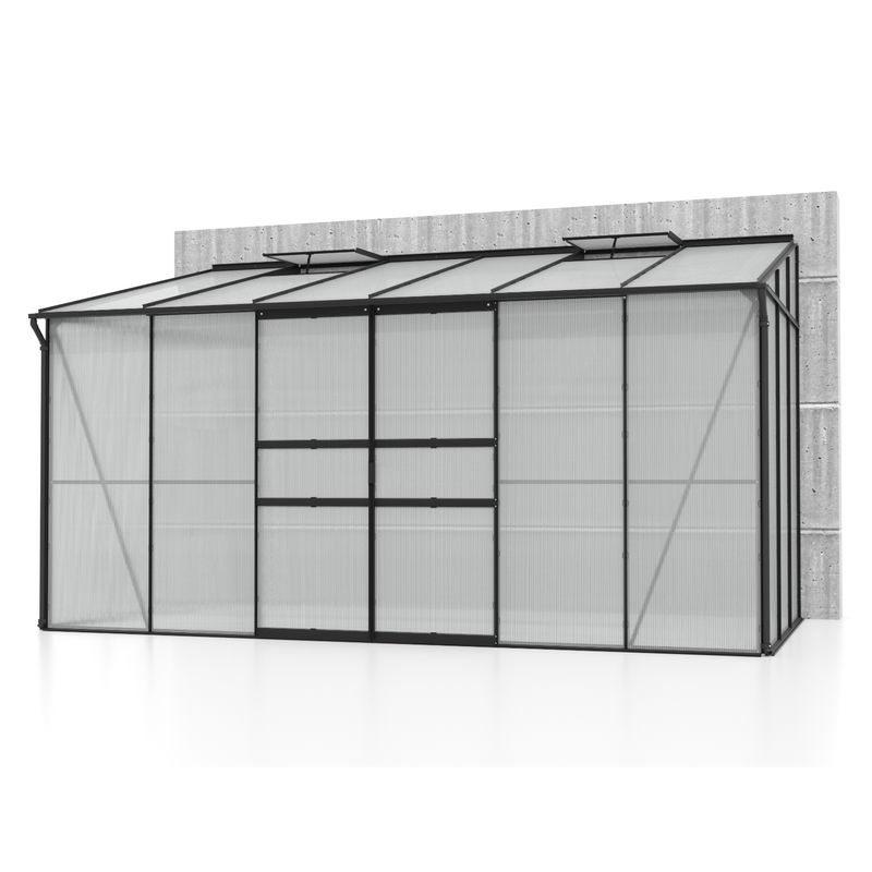 Vitavia Anlehn-Gewächshaus Ida 7800, Schwarz, 7,8 m², 4 mm HKP - Bild 2
