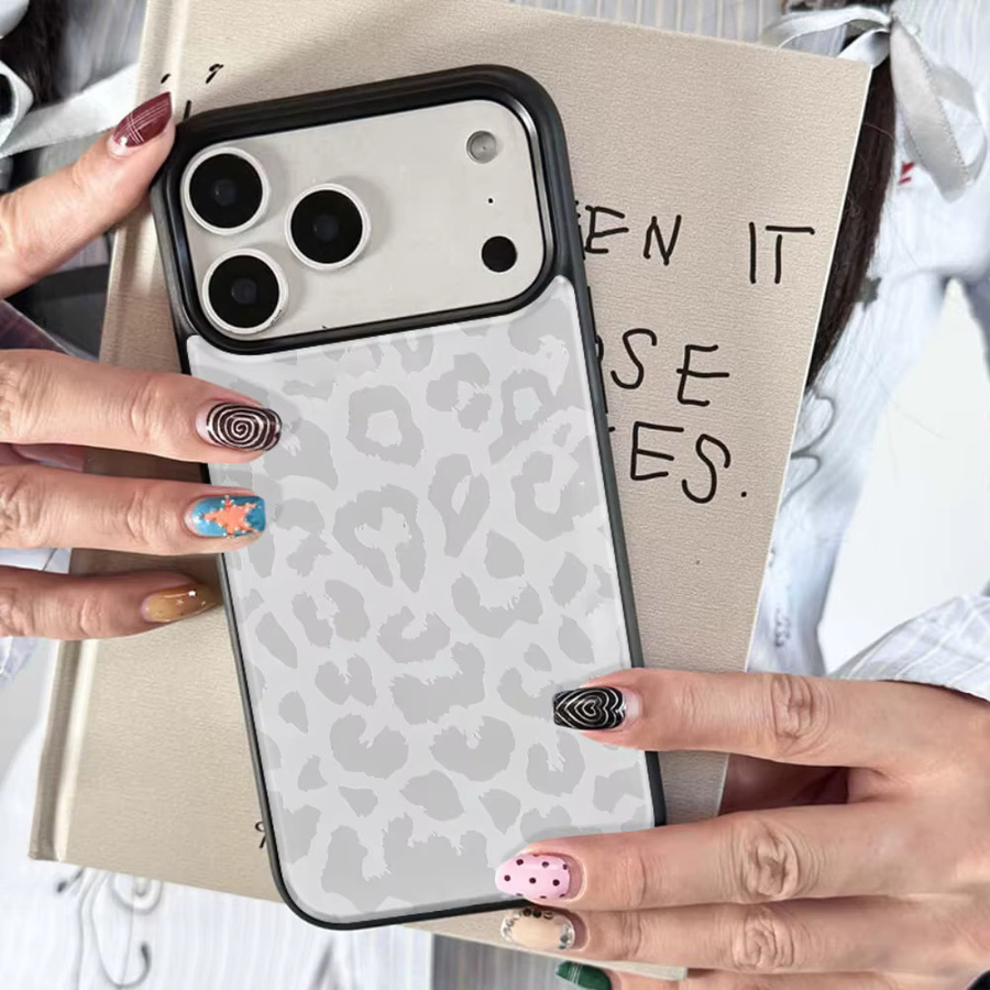AIR PLUS Handyhülle mit Leopardenmuster für iPhone 11 bis iPhone 17 Pro Max in Silber - Bild 4