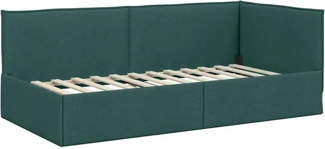 vidaXL Eckbettgestell mit Kopfteil in Grün mit Stoffbezug B/T/H: 140 x 204 x 94 cm - Bild 1