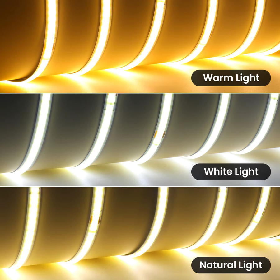 HEGEHE COB LED-Streifen mit 240 LEDs/m, weißes Licht, AC 220V Netzbetrieb, flexibles LED-Lichtband für die Heimdekoration - Bild 2