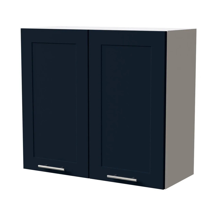 Feldmann-Wohnen Hängeschrank Oslo Küchenschrank Weiß und Indigo Matt B: 80 cm, T: 32,5 cm, H: 72 cm - Bild 2