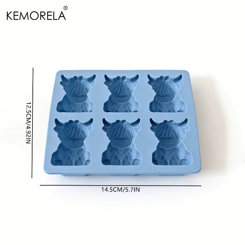 KEMORELA Eiswürfelform in Kuhform aus Silikon, Blau, Rechteckig - Bild 5