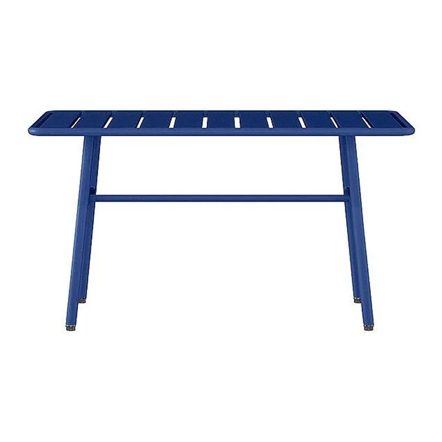 Vente-unique Gartenbeistelltisch Mirmande aus Metall in Marineblau, Höhe: 89 cm - Bild 2