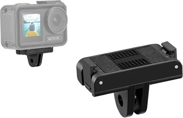 Magnetischer Adapter für DJI OSMO Action 5 Pro, 4 und 3, Kameraständer-Basis mit Schnellverschluss-Halterung in Schwarz - Bild 1