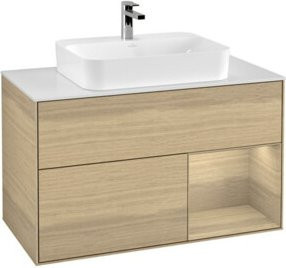 V&B Waschtischunterschrank Finion 100 in Oa ven mit Regalboden - Bild 1