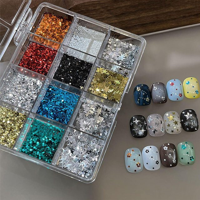 MAFANAILS Nagel-Flocken Maniküre-Dekoration, Gemischte Farben, Glänzend - Bild 1