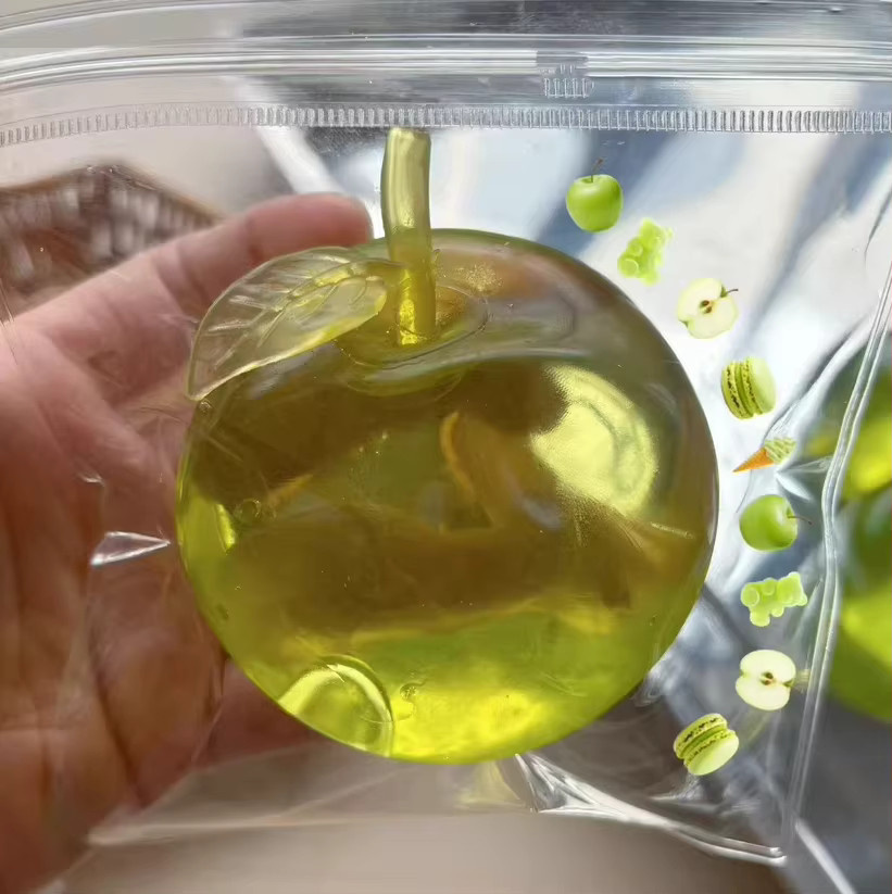 Grüner Apfel Squishy, transparent, Fidget-Spielzeug - Bild 4