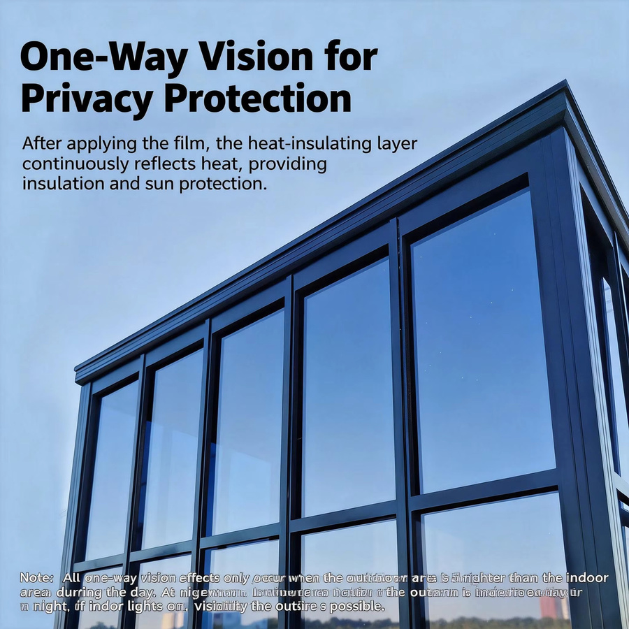 BUNPIG Einweg-Spiegelfolie für Fenster in Silber und Blau zur Wärmekontrolle und für Privatsphäre mit UV-Schutz - Bild 5