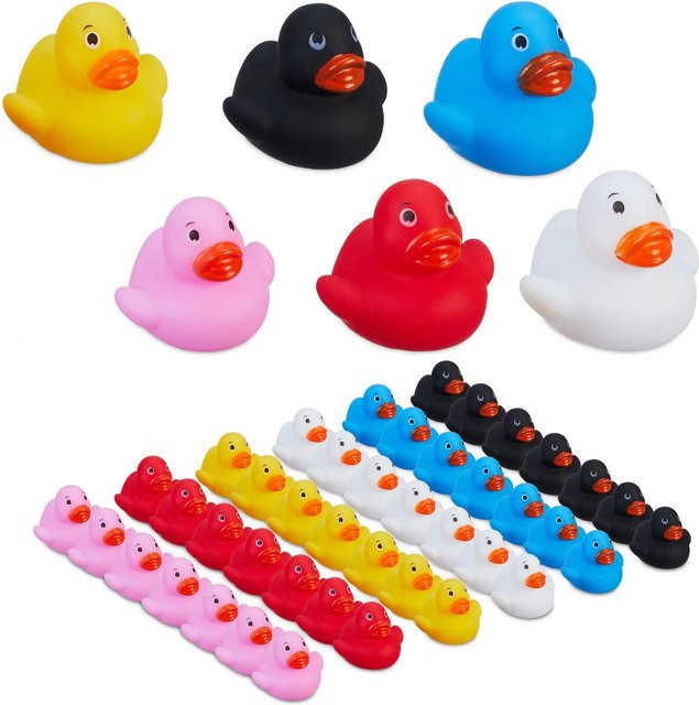 Relaxdays Badeenten PVC Mehrfarbig 48-teiliges Set - Bild 1