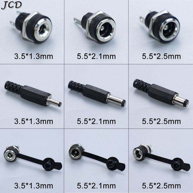 JCD DC Netzteil Jack Buchse Weibliche Panel Mount Stecker Adapter in Schwarz - Bild 1